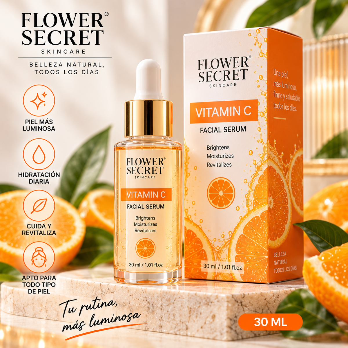 Sérum Facial Vitamina C – Iluminador y Uniformizador de Piel 30 ml