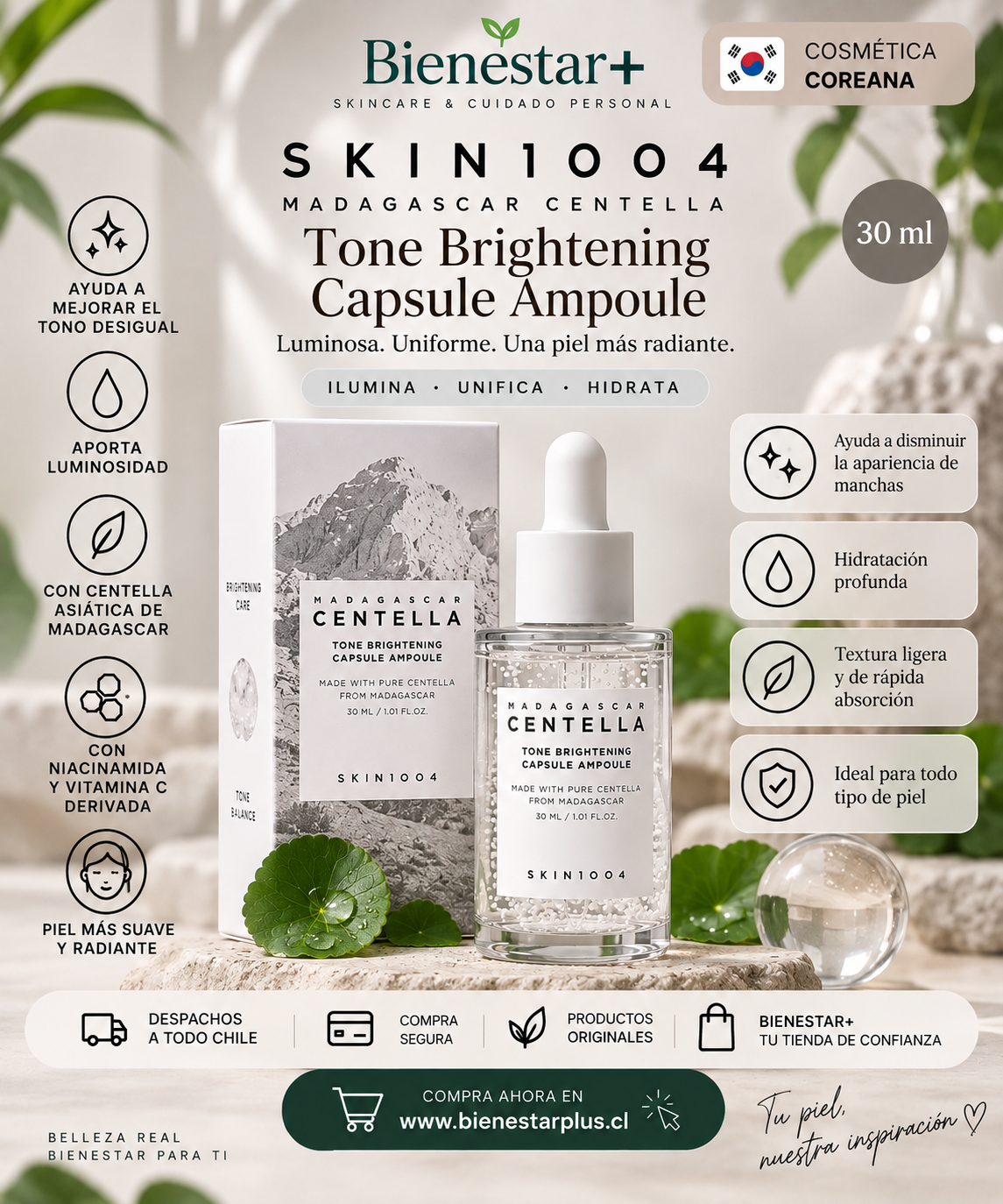 SKIN1004 Madagascar Centella Tone Brightening Capsule Ampoule 30 ml